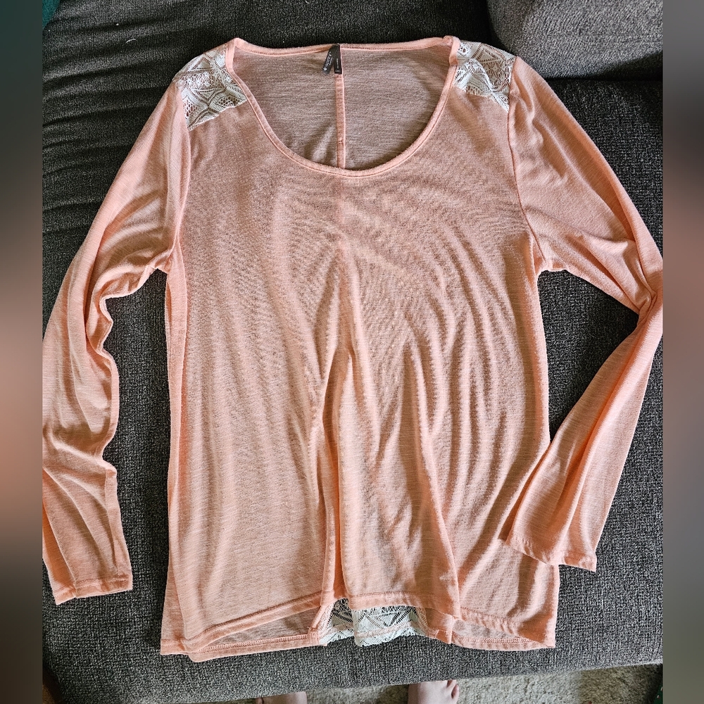 Long Sleeve Lace Detail Top